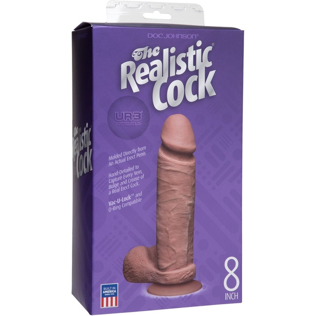 Коричневый фаллоимитатор-реалистик на присоске - 22,4 см - The Realistic Cock. Фотография 4.