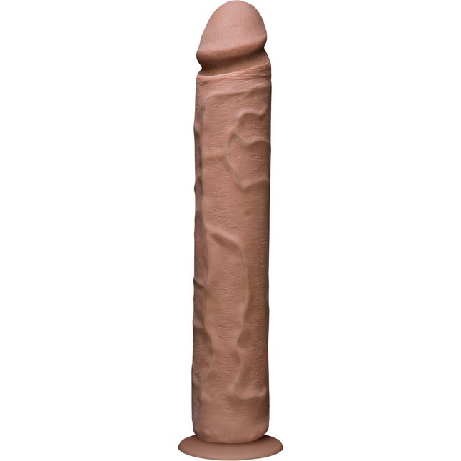 Большой коричневый фаллоимитатор на присоске - 31 см - The Realistic Cock