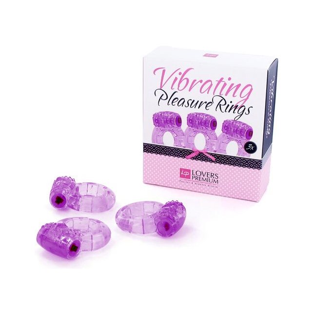 Набор из трех виброколец Pleasure Rings Purple. Фотография 2.