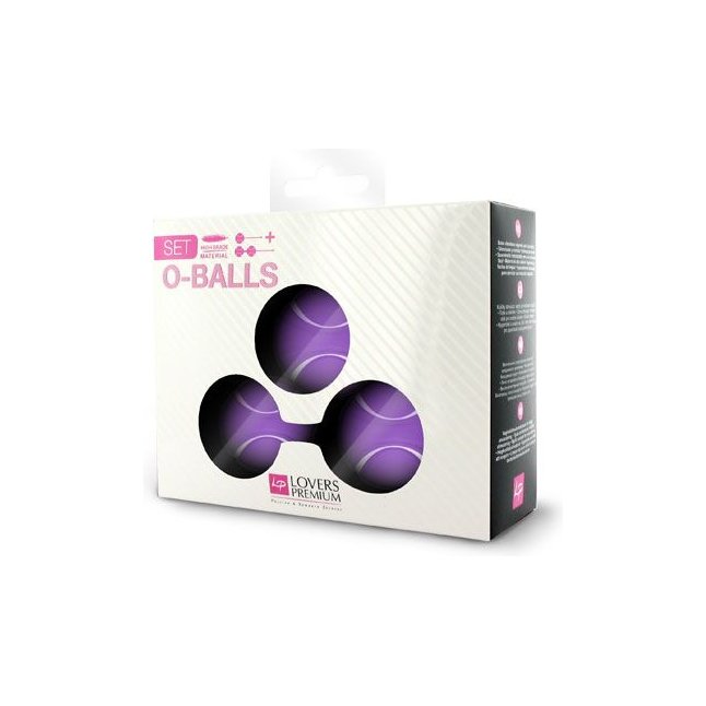 Набор фиолетовых вагинальных шариков O-balls Set. Фотография 2.
