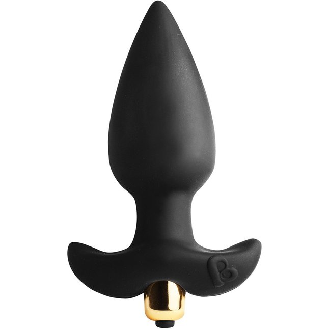 Чёрная анальная пробка с вибраций Butt Throb - 13 см
