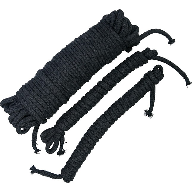 Чёрные хлопковые верёвки для бондажа - Bad Kitty