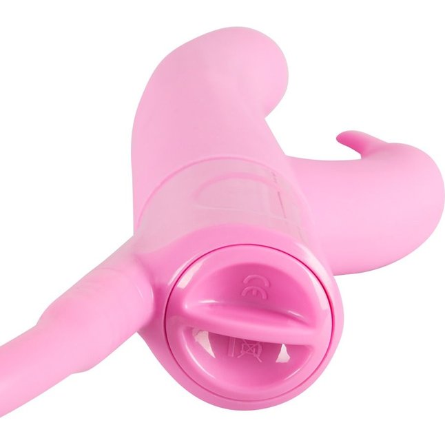 Розовый вибратор с функцией расширения Rosy Bunny - 20 см - Smile. Фотография 5.