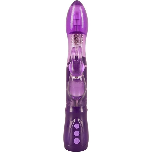 Фиолетовый вибратор с ротацией и клиторальной стимуляцией Purple Surprise - 24,5 см - You2Toys. Фотография 2.