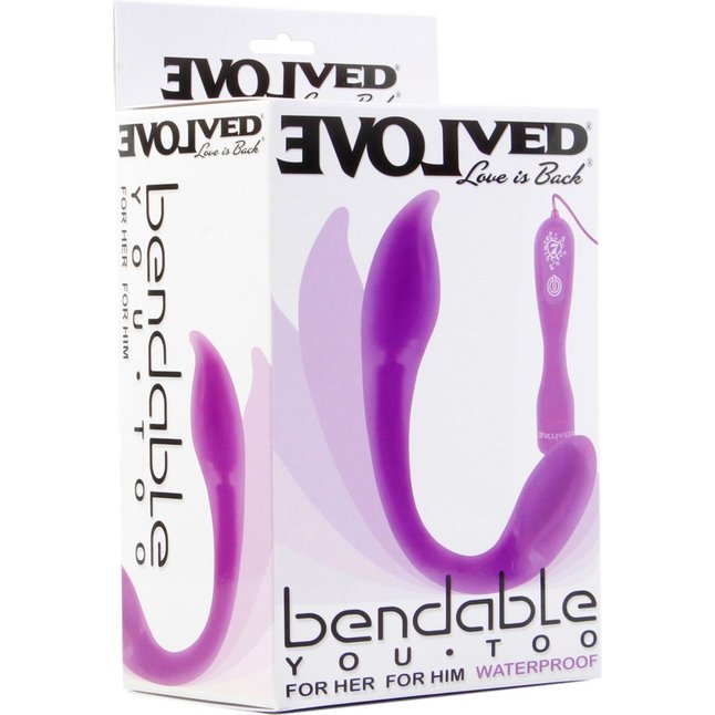 Гибкий фиолетовый вибратор Bendable You Too - 20,3 см. Фотография 3.