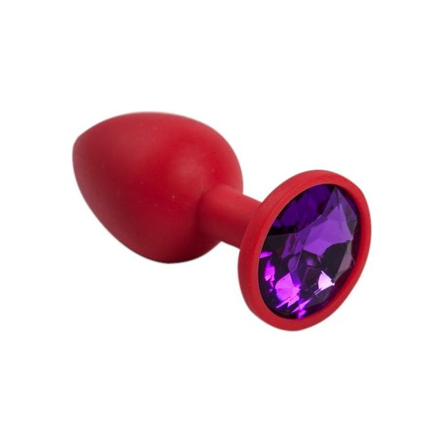 Красная силиконовая пробка с фиолетовым кристаллом - 7,1 см