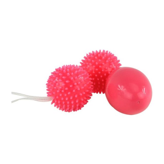 Розовые анальные шарики с рельефом. Фотография 2.