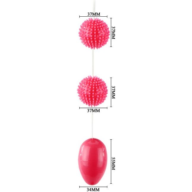 Розовые анальные шарики с рельефом. Фотография 5.