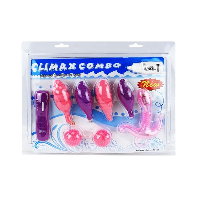 Вибронабор Climax Combo: вагинальные шарики, 5 стимуляторов и пульт-контроллер