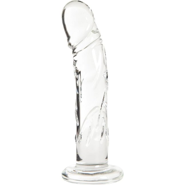 Прозрачный стеклянный фаллоимитатор - 18 см - Sexus Glass