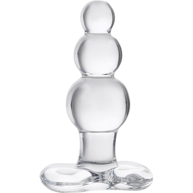 Прозрачная анальная втулка-ёлочка из стекла - 10,5 см - Sexus Glass