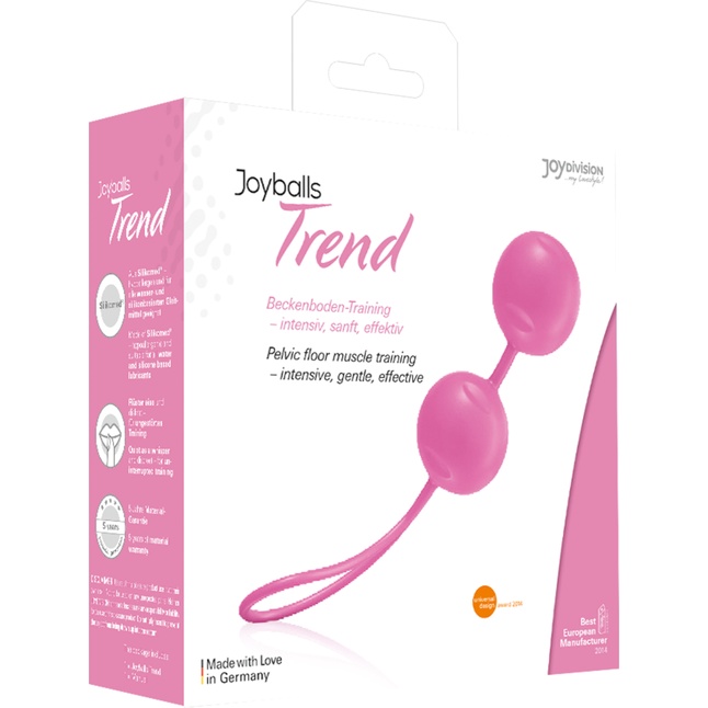 Нежно-розовые вагинальные шарики Joyballs Trend с петелькой. Фотография 2.