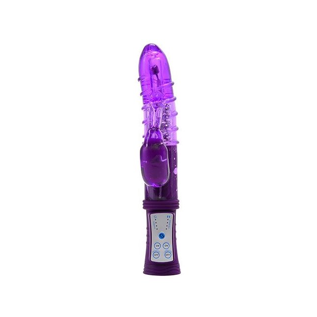 Фиолетовый вибратор MAGIC TALES SPELLING RABBIT со спиралью на стволе - 22,5 см - Magic tales. Фотография 2.