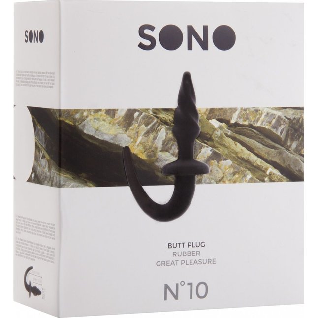 Чёрная анальная пробка SONO №10 с ручкой - Sono. Фотография 2.