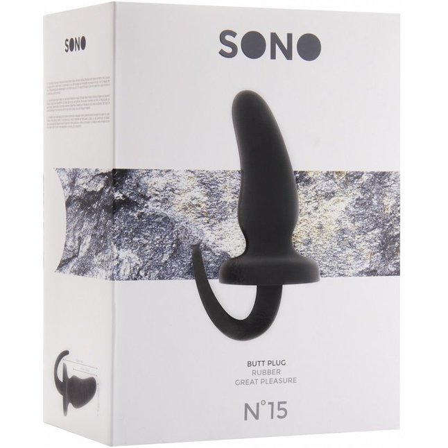 Чёрная анальная пробка с изгибом SONO №15 - Sono. Фотография 2.