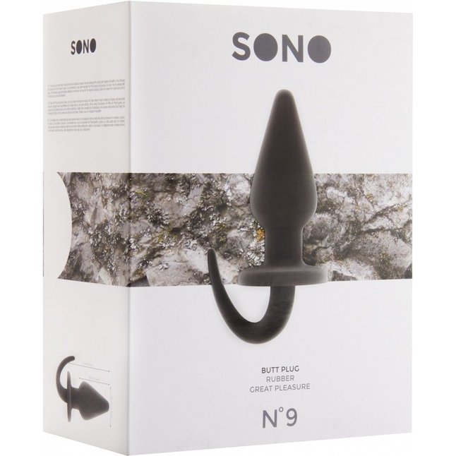 Чёрная анальная пробка SONO №9 с гибкой ручкой - Sono. Фотография 2.