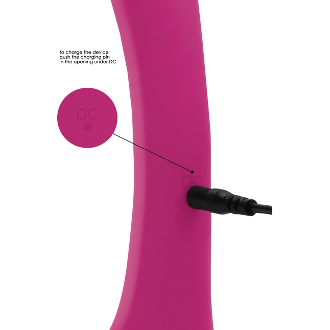 Розовый вибратор Aki с заострённым кончиком - 17,5 см - Vive. Фотография 2.