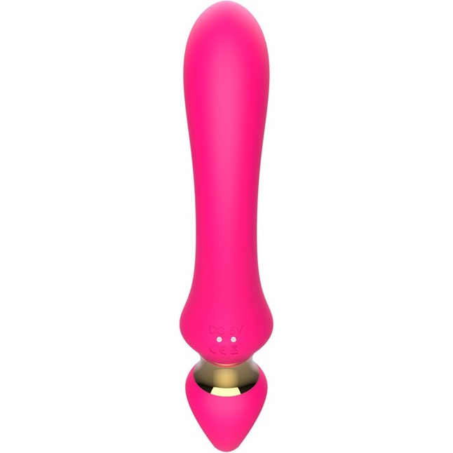 Розовый изогнутый вибромассажер Moon Vibrator - 21,1 см. Фотография 11.