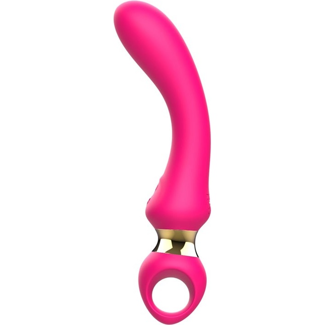 Розовый изогнутый вибромассажер Moon Vibrator - 21,1 см. Фотография 5.