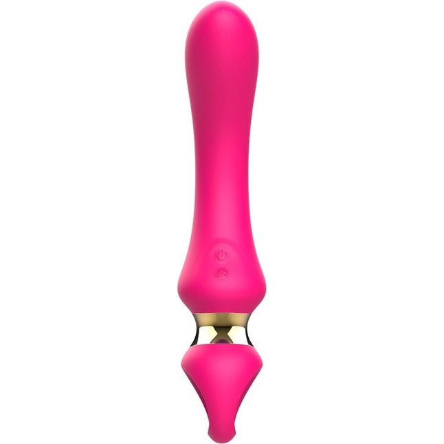 Розовый изогнутый вибромассажер Moon Vibrator - 21,1 см. Фотография 6.