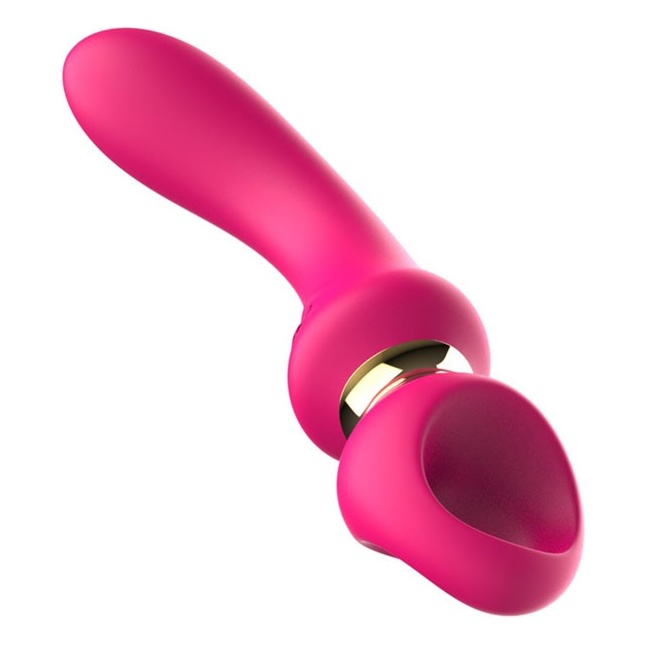 Розовый изогнутый вибромассажер Moon Vibrator - 21,1 см. Фотография 9.