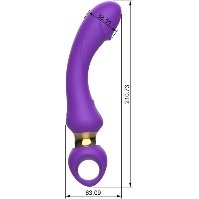 Фиолетовый изогнутый вибромассажер Moon Vibrator - 21,1 см. Фотография 3.