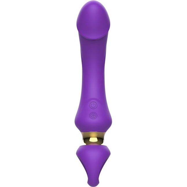 Фиолетовый изогнутый вибромассажер Moon Vibrator - 21,1 см. Фотография 4.