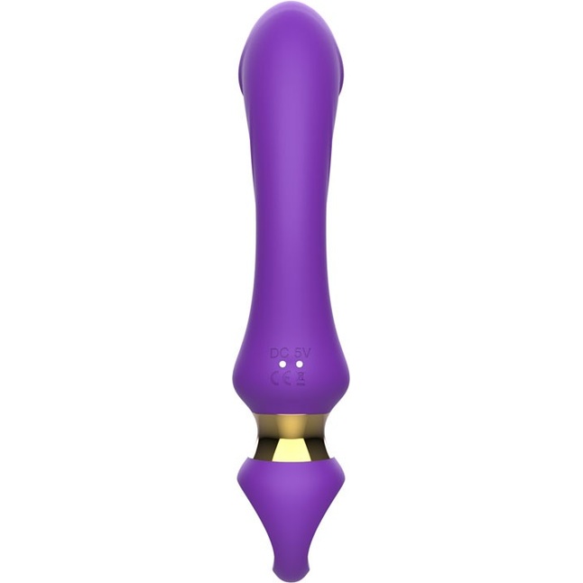 Фиолетовый изогнутый вибромассажер Moon Vibrator - 21,1 см. Фотография 5.