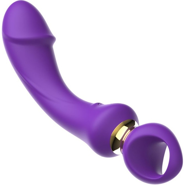 Фиолетовый изогнутый вибромассажер Moon Vibrator - 21,1 см. Фотография 6.