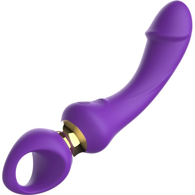 Фиолетовый изогнутый вибромассажер Moon Vibrator - 21,1 см. Фотография 7.