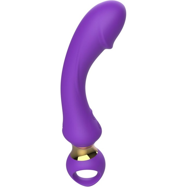 Фиолетовый изогнутый вибромассажер Moon Vibrator - 21,1 см. Фотография 8.