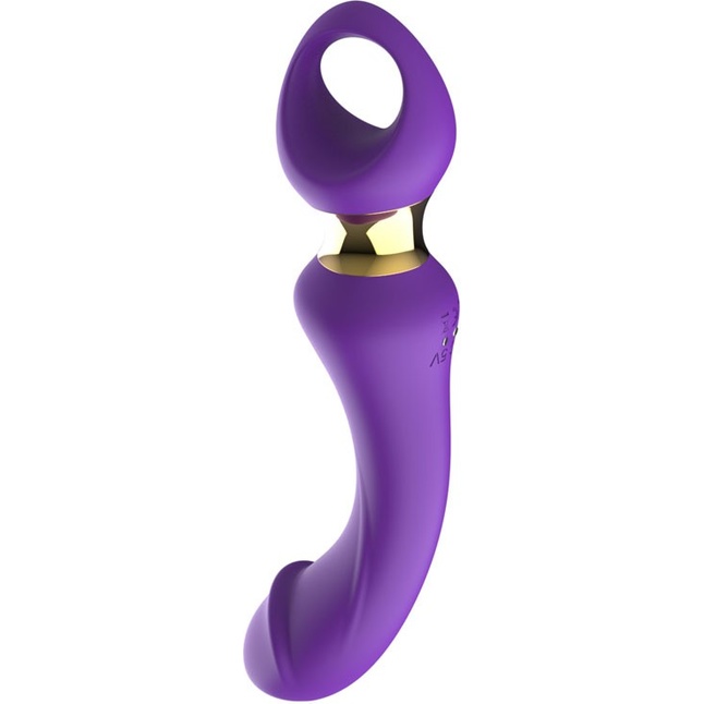 Фиолетовый изогнутый вибромассажер Moon Vibrator - 21,1 см. Фотография 9.