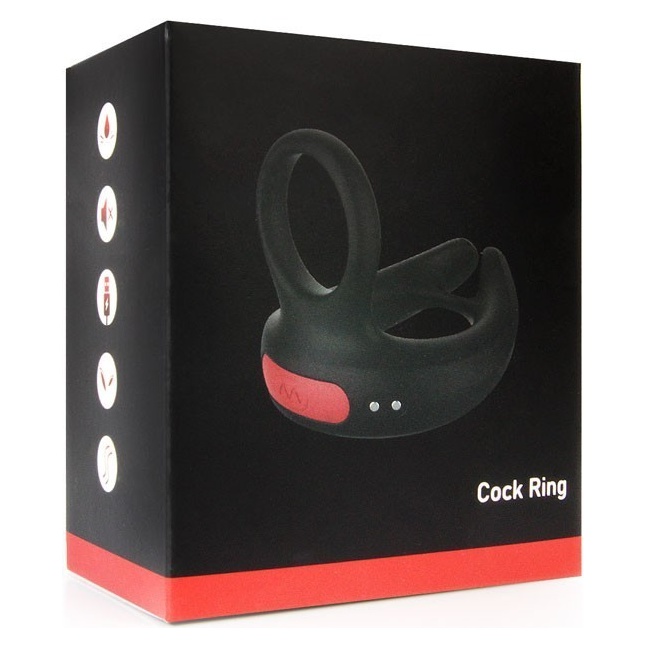 Черное эрекционное виброкольцо Cock Ring с пультом ДУ. Фотография 15.