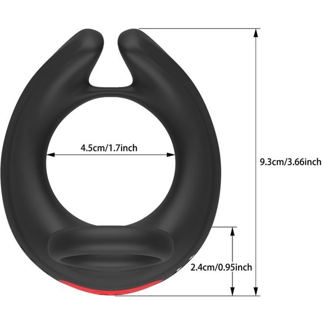 Черное эрекционное виброкольцо Cock Ring с пультом ДУ. Фотография 3.