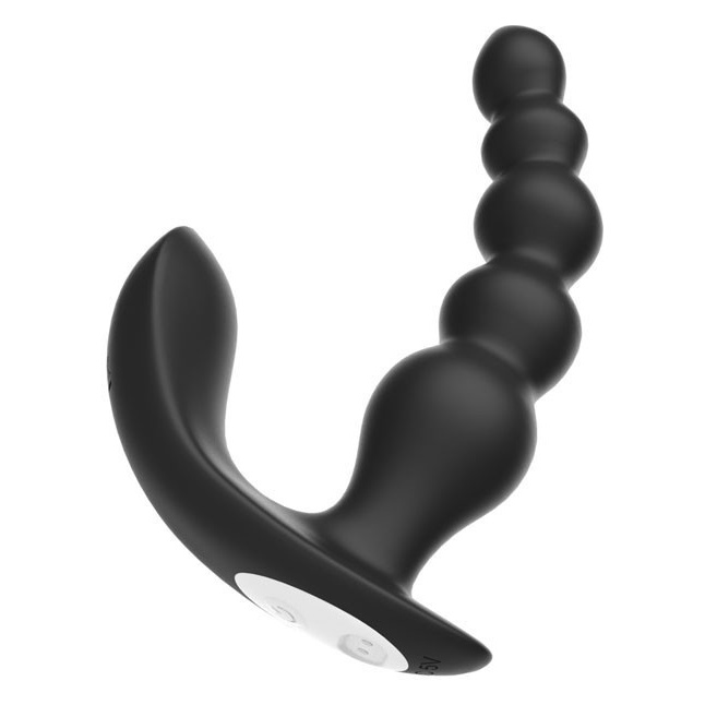 Черная анальная виброёлочка Anal Bead Vibrator с пультом ДУ. Фотография 4.