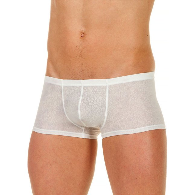 Мужские трусы-хипсы из ткани с текстурой в виде роз White Rose Boxer