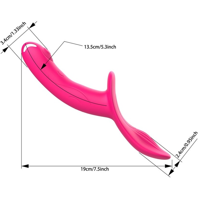 Розовый поясной вибратор с пультом ДУ. Фотография 3.