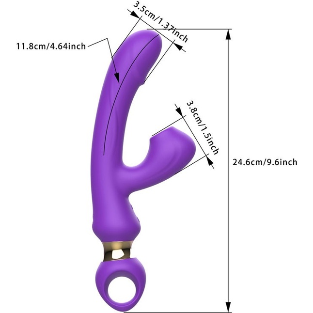 Фиолетовый вибратор-кролик с вакуумной стимуляцией клитора - 24,6 см. Фотография 3.