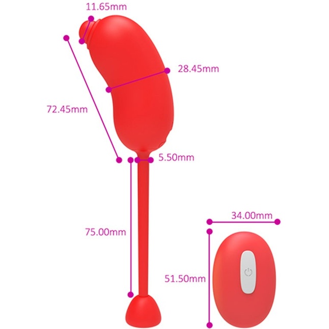 Красное виброяйцо с пультом ДУ. Фотография 4.