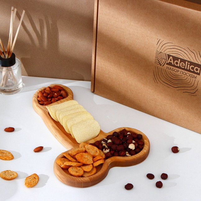 Деревянное блюдо для подачи в форме члена (32,5 х 20 х 1,7 см). Фотография 2.