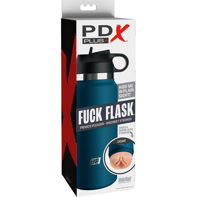 Мастурбатор-вагина в синей колбе Fck Flask - PDX Plus. Фотография 2.