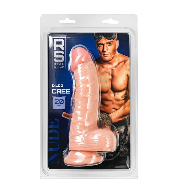 Телесный фаллоимитатор Cree - 20 см - RealStick Nude. Фотография 9.