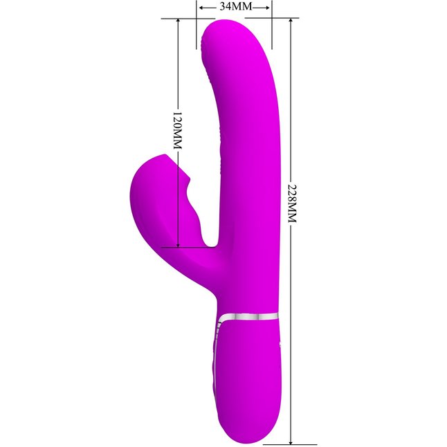 Лиловый вибратор-кролик с пульсацией Perdita - 22,8 см - Pretty Love. Фотография 4.