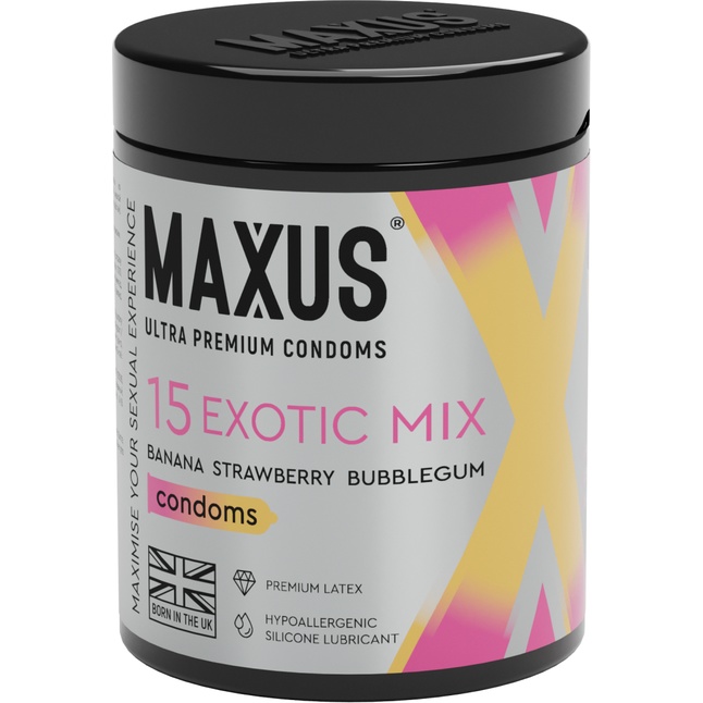 Цветные ароматизированные презервативы MAXUS Exotic Mix - 15 шт