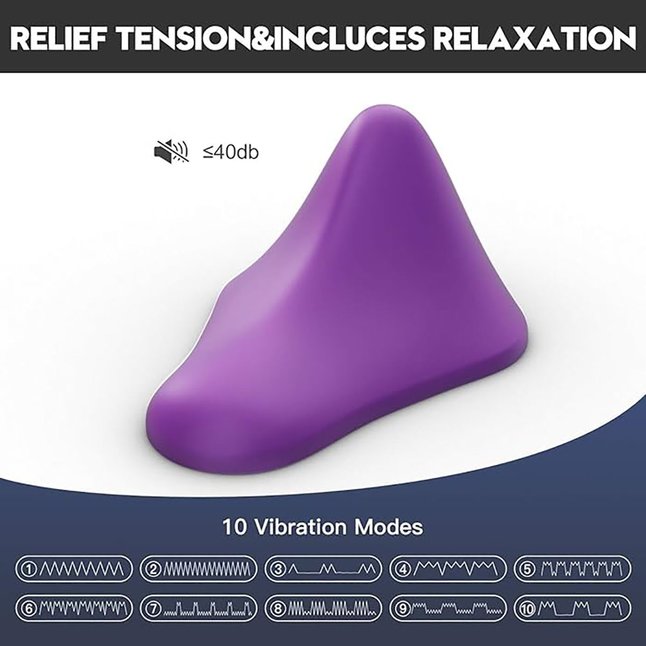 Фиолетовый треугольный вибромассажер Triangle Muscle Massager. Фотография 4.