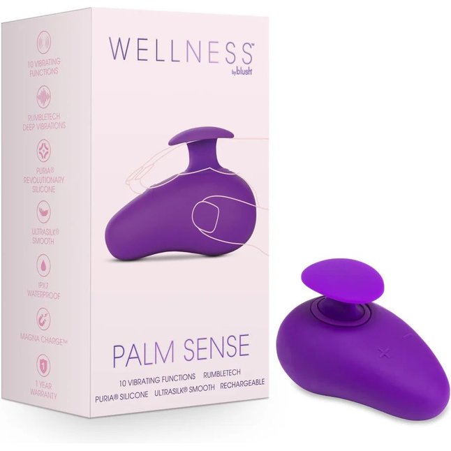 Фиолетовый клиторальный вибромассажер Palm Sense - Wellness. Фотография 3.