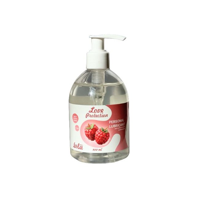 Лубрикант на водной основе Love Protection Raspberry с ароматом малины - 300 мл - Love Protection