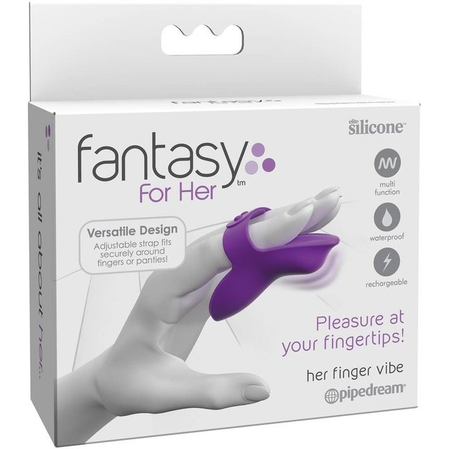 Фиолетовая вибронасадка на пальцы Finger Vibe - Fantasy For Her. Фотография 2.