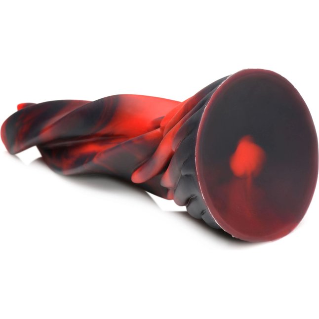 Красно-черный фантазийный фаллоимитатор Hell Kiss Twisted Tongues Silicone Dildo - 18,8 см - Creature Cocks. Фотография 4.