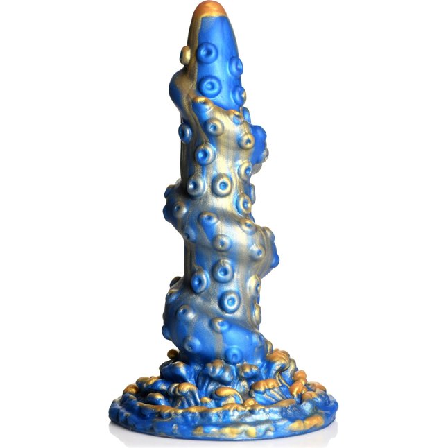 Голубой фантазийный фаллоимитатор Lord Kraken Tentacled Silicone Dildo - 21 см - Creature Cocks